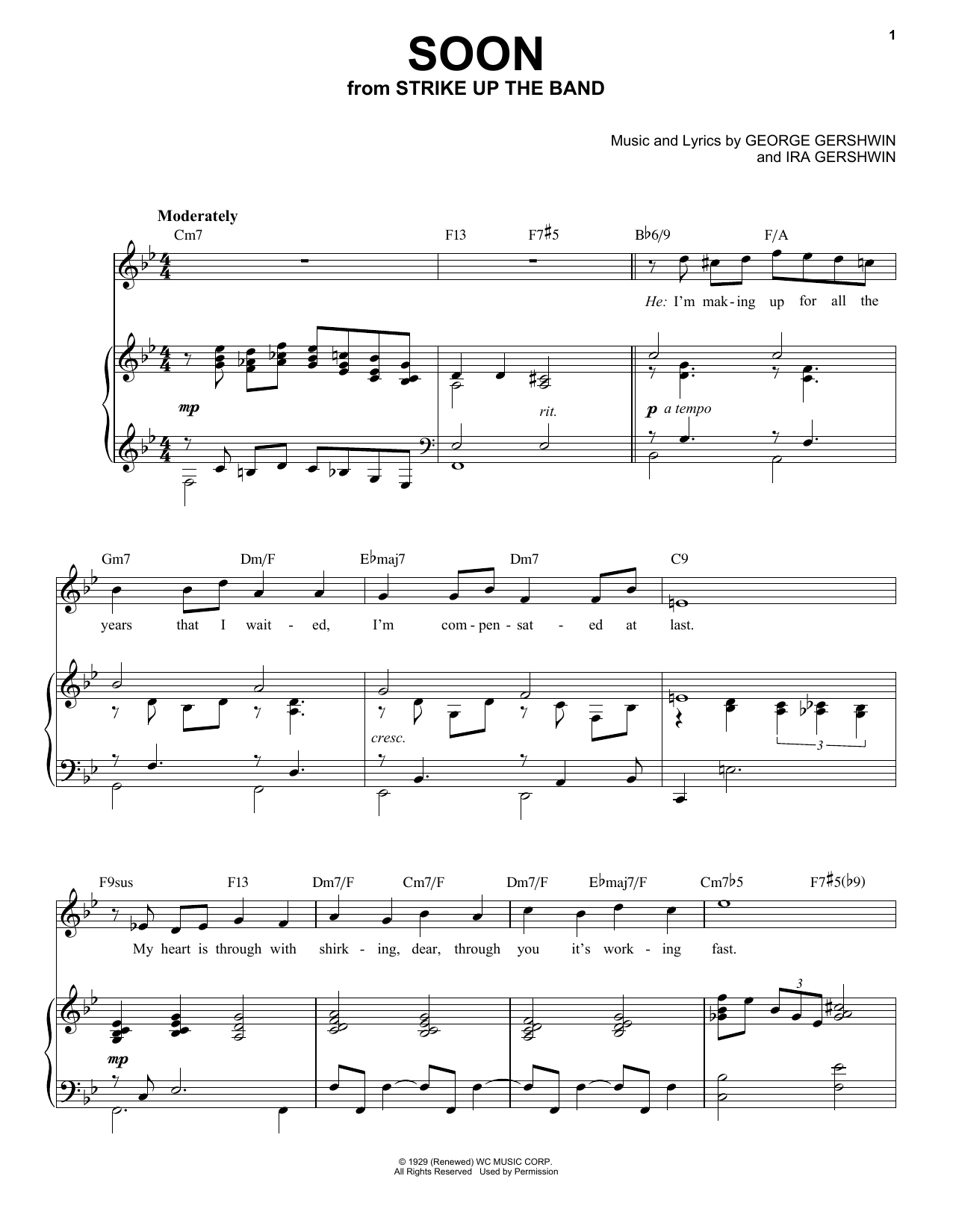 George Gershwin Soon [Jazz version] (arr. Brent Edstrom) sheet music notes and chords arranged for Piano & Vocal