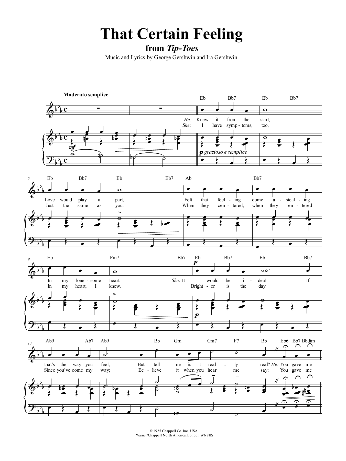 George Gershwin That Certain Feeling sheet music notes and chords arranged for Real Book – Melody & Chords