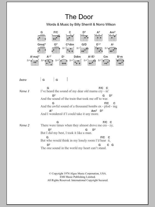 George Jones The Door sheet music notes and chords arranged for Guitar Chords/Lyrics