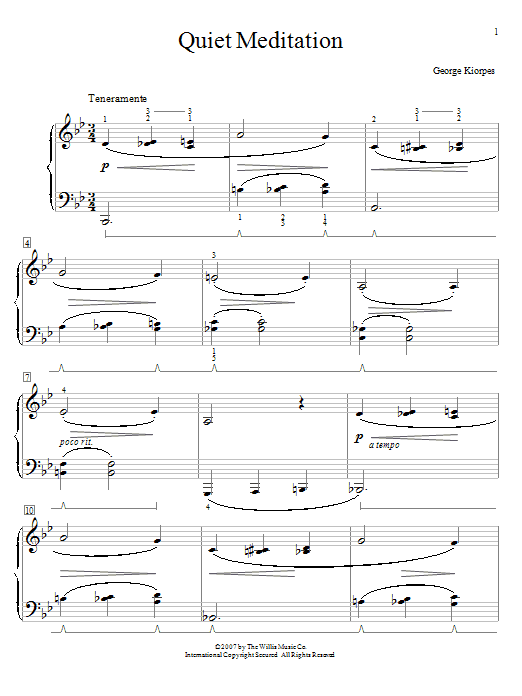 George Kiorpes Quiet Meditation sheet music notes and chords arranged for Educational Piano