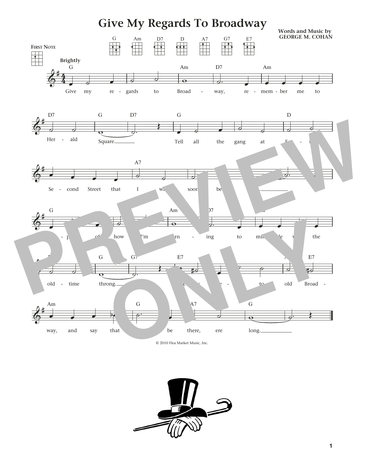 George M. Cohan Give My Regards To Broadway (from The Daily Ukulele) (arr. Liz and Jim Beloff) sheet music notes and chords arranged for Ukulele