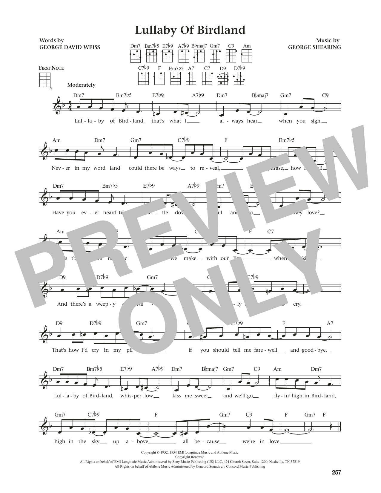 George Shearing Lullaby Of Birdland (from The Daily Ukulele) (arr. Jim Beloff) sheet music notes and chords arranged for Ukulele