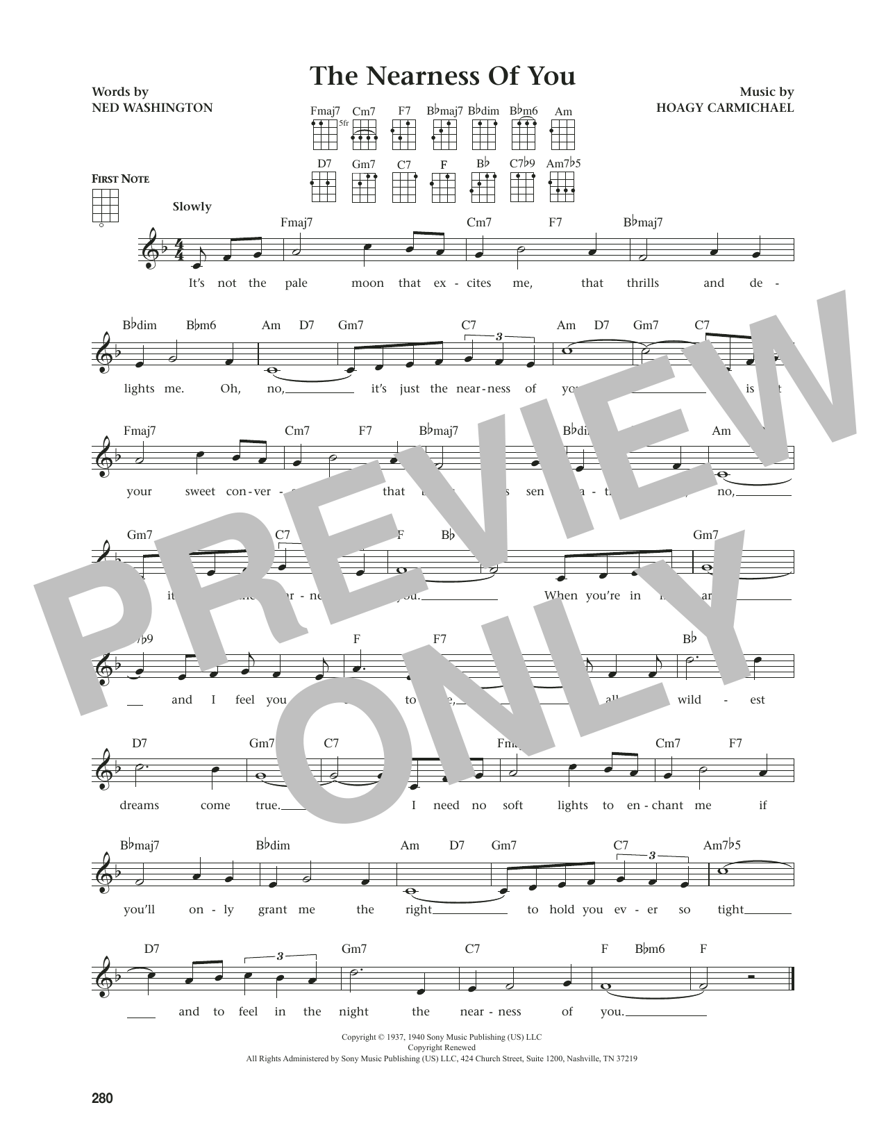 George Shearing The Nearness Of You (from The Daily Ukulele) (arr. Jim Beloff) sheet music notes and chords arranged for Ukulele