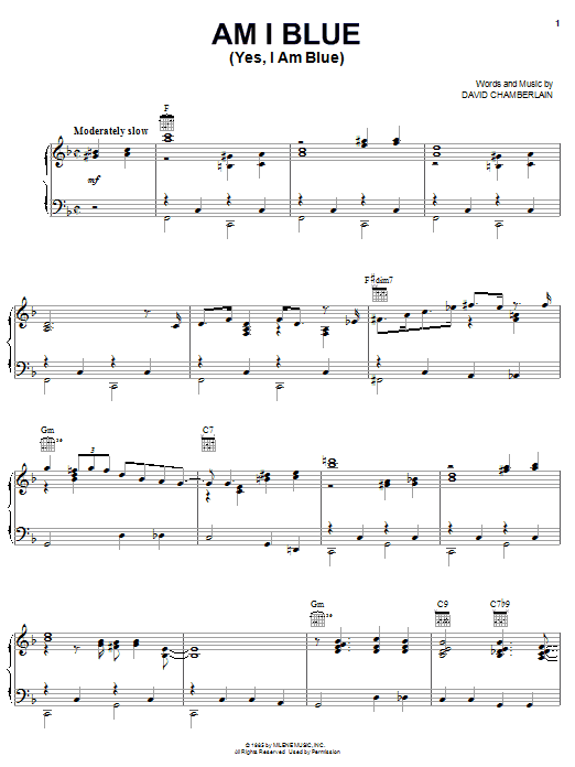 George Strait Am I Blue (Yes, I Am Blue) sheet music notes and chords arranged for Piano, Vocal & Guitar Chords (Right-Hand Melody)
