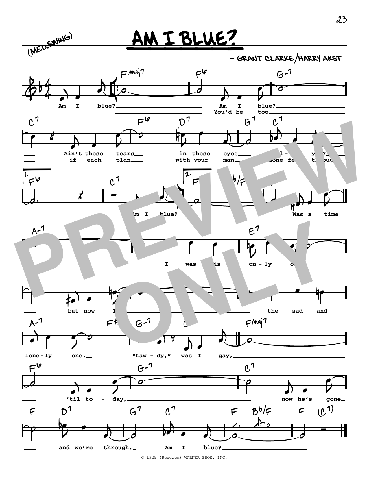 George Strait Am I Blue? (High Voice) sheet music notes and chords arranged for Real Book – Melody, Lyrics & Chords