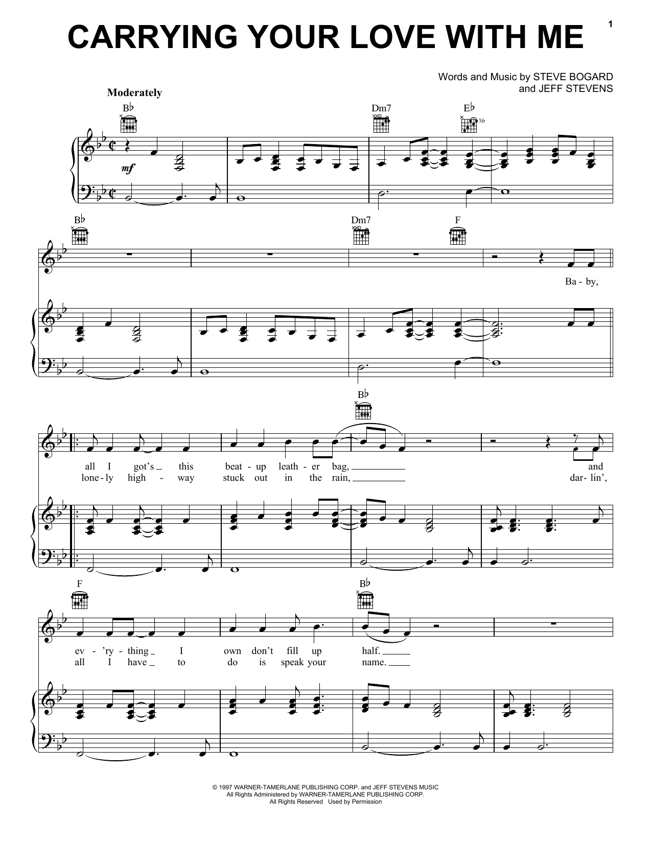 George Strait Carrying Your Love With Me sheet music notes and chords arranged for Piano, Vocal & Guitar Chords (Right-Hand Melody)