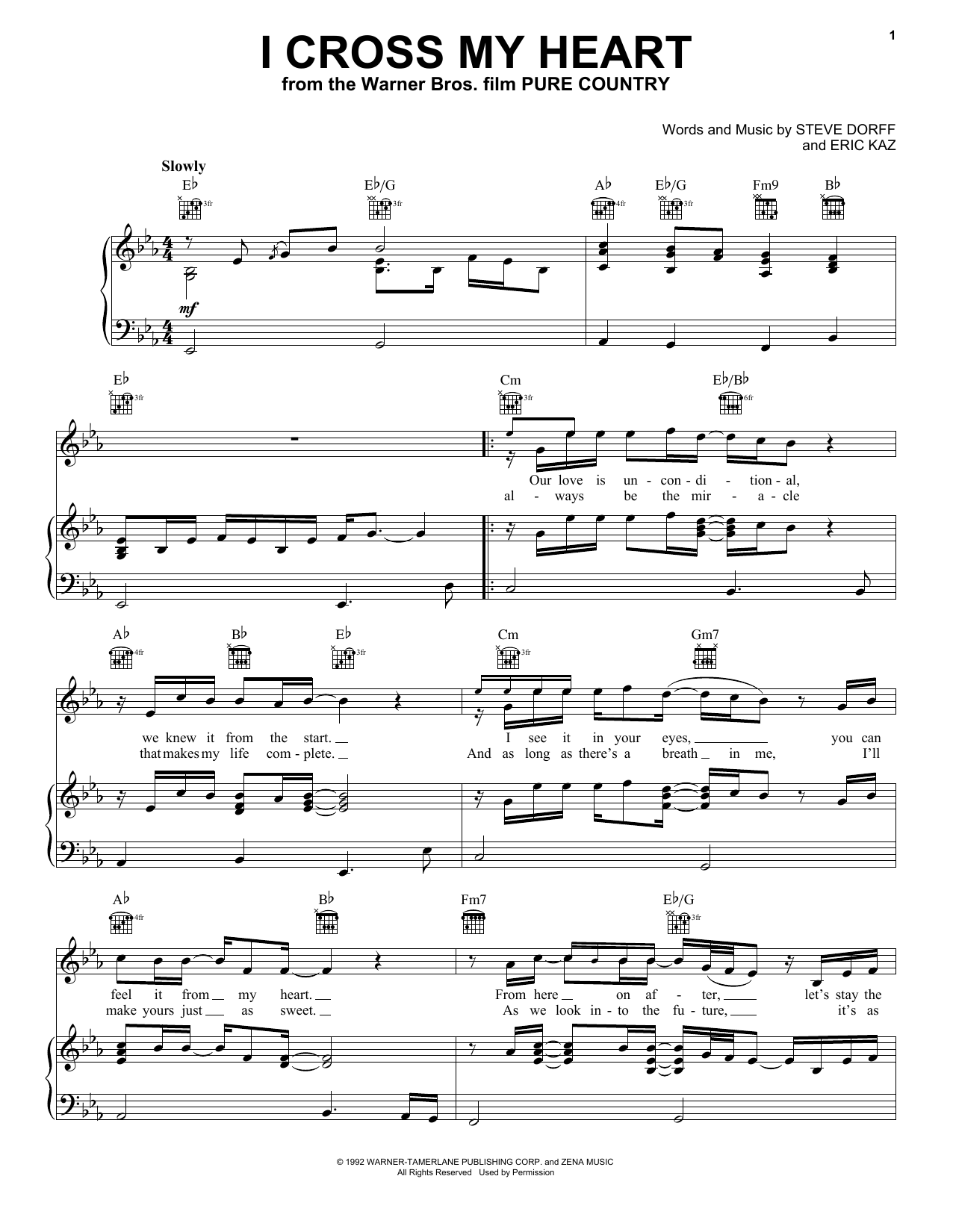 George Strait I Cross My Heart sheet music notes and chords arranged for Piano, Vocal & Guitar Chords (Right-Hand Melody)