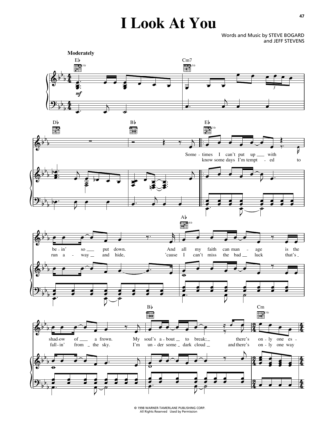 George Strait I Look At You sheet music notes and chords arranged for Piano, Vocal & Guitar Chords (Right-Hand Melody)
