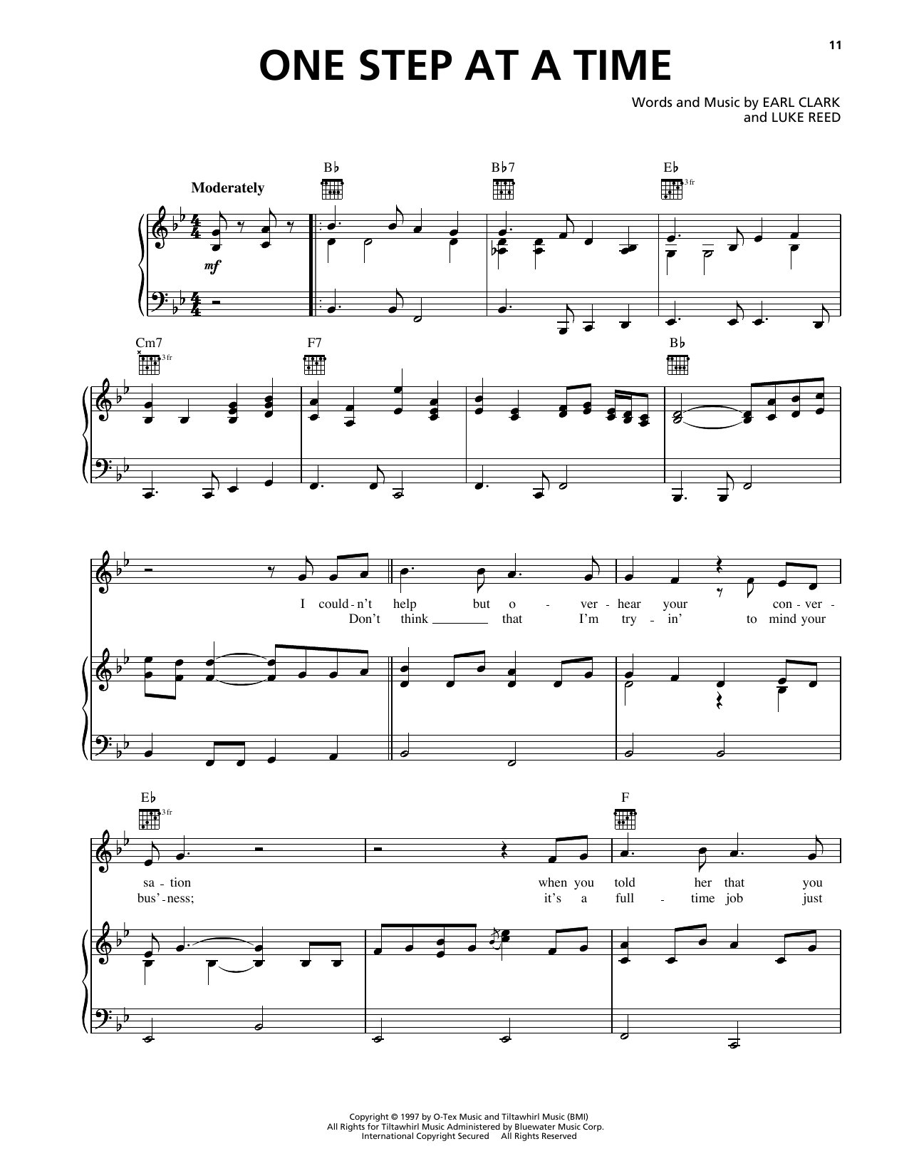 George Strait One Step At A Time sheet music notes and chords arranged for Piano, Vocal & Guitar Chords (Right-Hand Melody)
