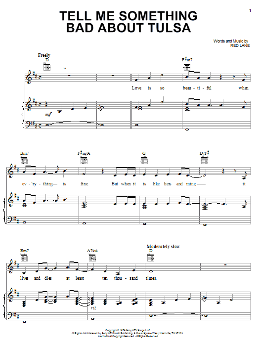 George Strait Tell Me Something Bad About Tulsa sheet music notes and chords arranged for Piano, Vocal & Guitar Chords (Right-Hand Melody)