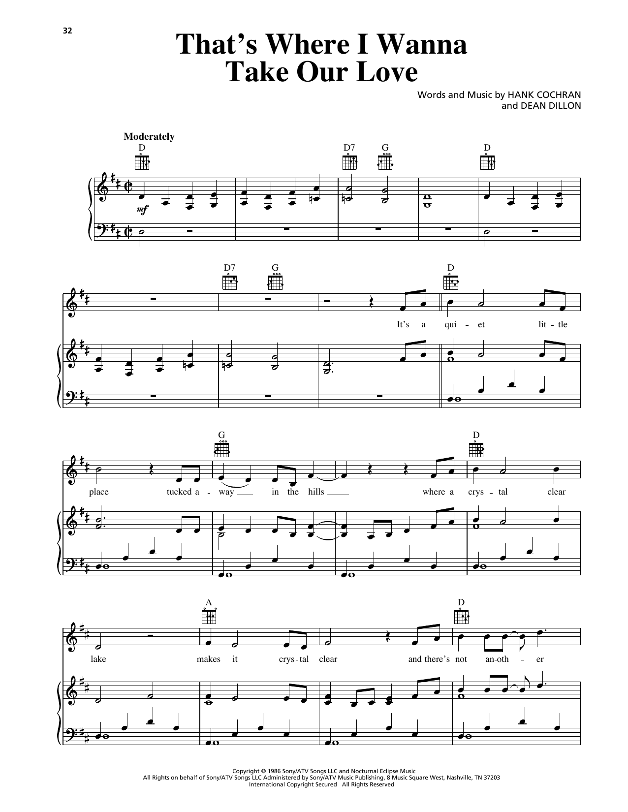 George Strait That's Where I Wanna Take Our Love sheet music notes and chords arranged for Piano, Vocal & Guitar Chords (Right-Hand Melody)