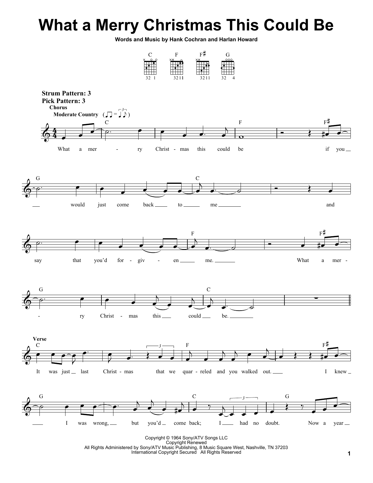 Hank Cochran What A Merry Christmas This Could Be sheet music notes and chords arranged for Easy Guitar