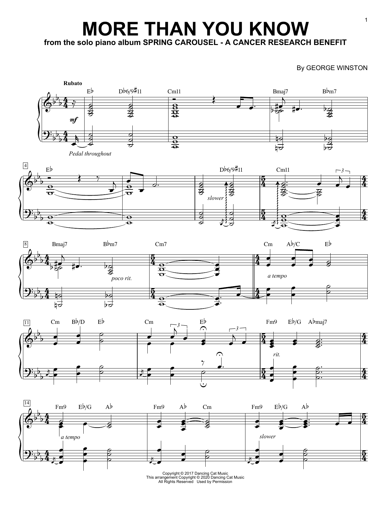 George Winston More Than You Know sheet music notes and chords arranged for Piano Solo