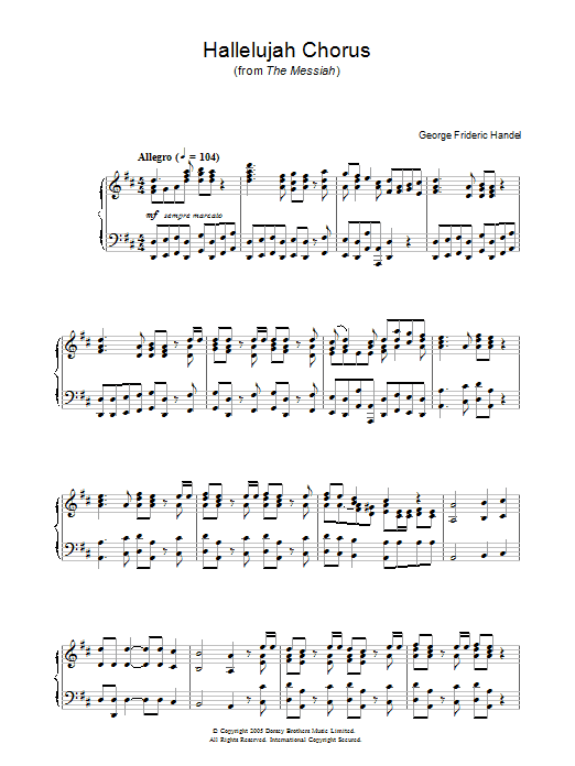 George Frideric Handel Hallelujah Chorus sheet music notes and chords. Download Printable PDF.