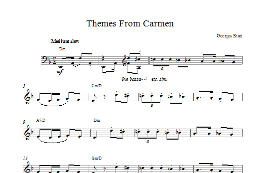 Georges Bizet Habanera (from Carmen) sheet music notes and chords arranged for Lead Sheet / Fake Book