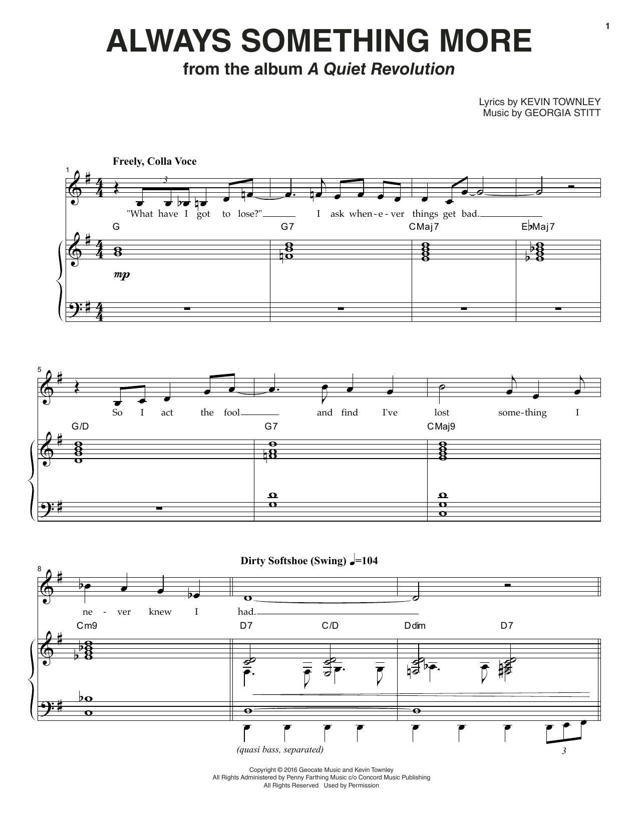 Georgia Stitt Always Something More sheet music notes and chords arranged for Piano & Vocal