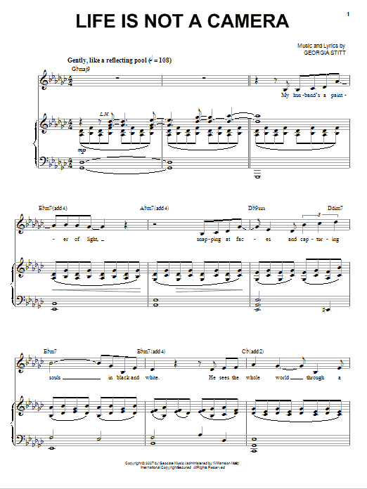 Georgia Stitt Life Is Not A Camera sheet music notes and chords arranged for Piano & Vocal