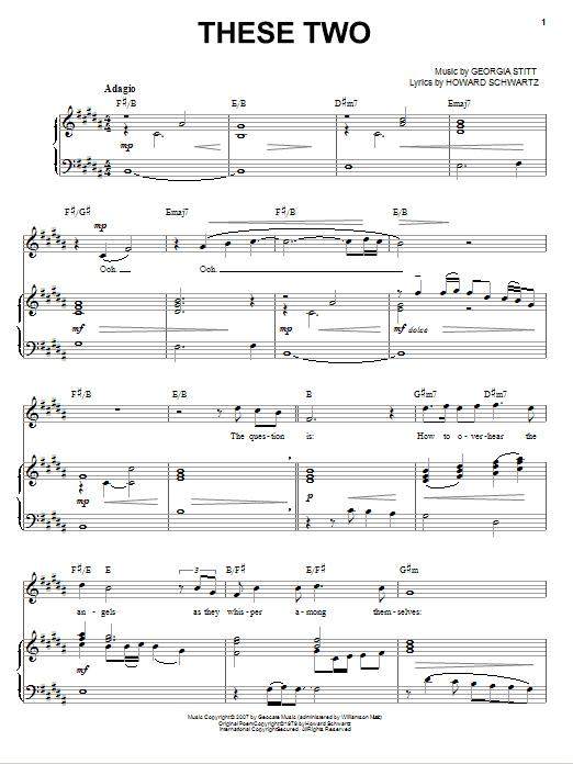 Georgia Stitt These Two sheet music notes and chords arranged for Piano & Vocal