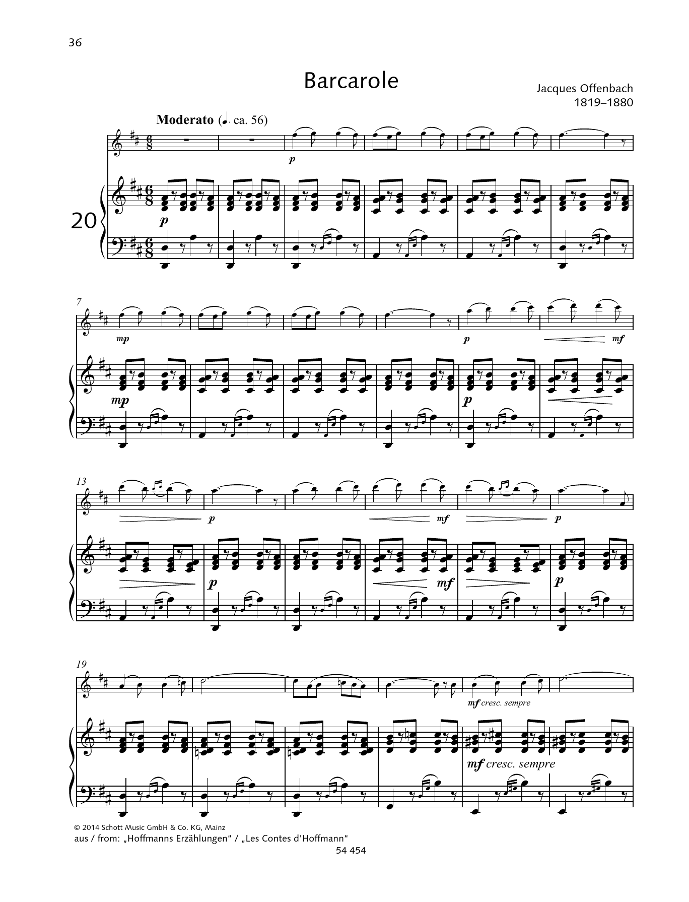 Gerda Koppelkamm-Martini Barcarole sheet music notes and chords arranged for Woodwind Solo
