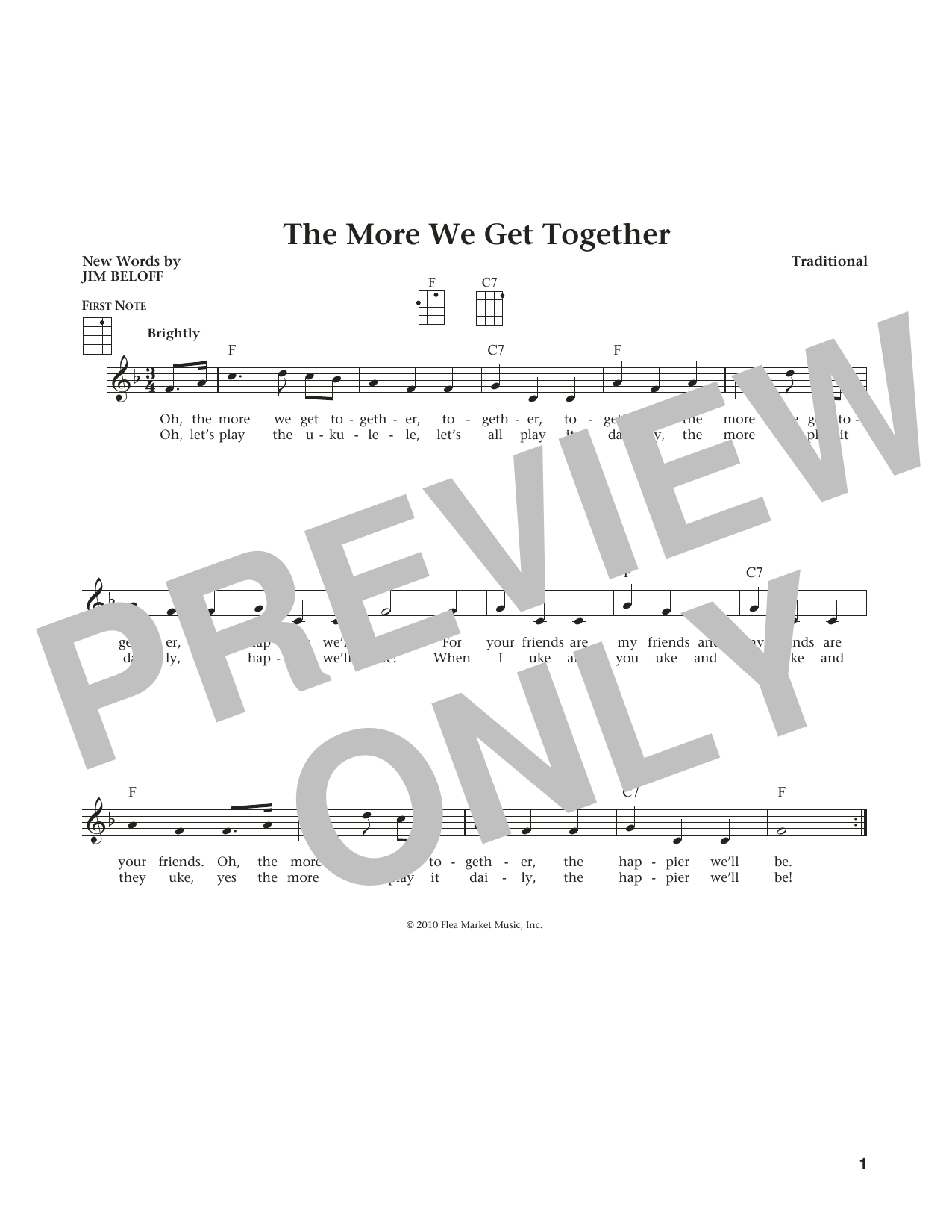 German Folk Song More We Get Together (from The Daily Ukulele) (arr. Liz and Jim Beloff) sheet music notes and chords arranged for Ukulele