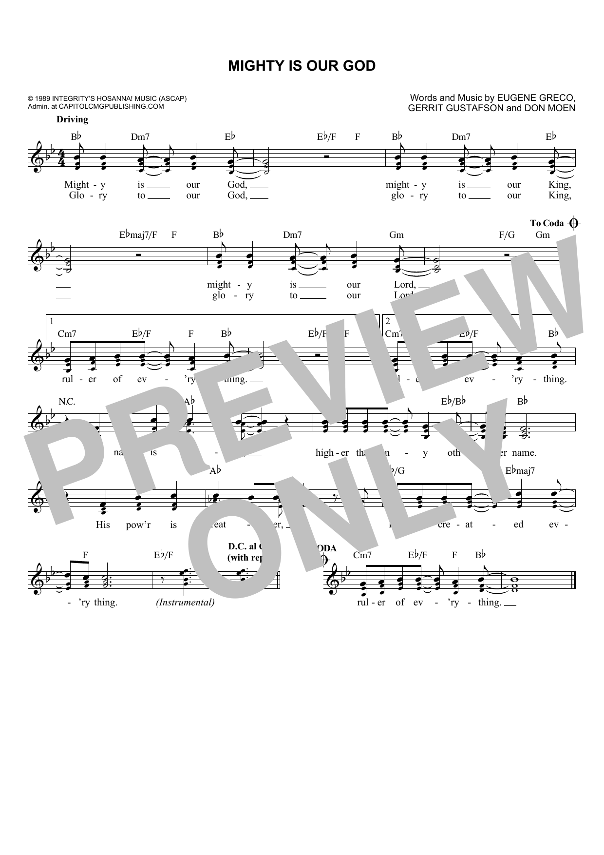 Gerrit Gustafson Mighty Is Our God sheet music notes and chords arranged for Lead Sheet / Fake Book