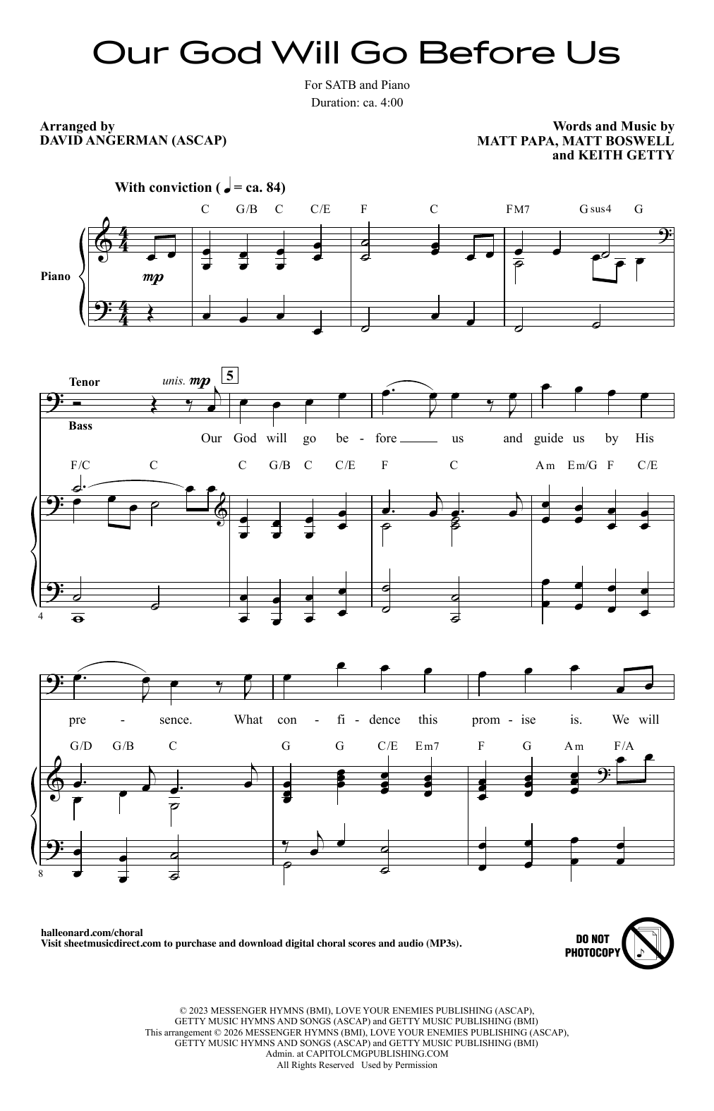 Getty Our God Will Go Before Us (arr. David Angerman) sheet music notes and chords arranged for SATB Choir