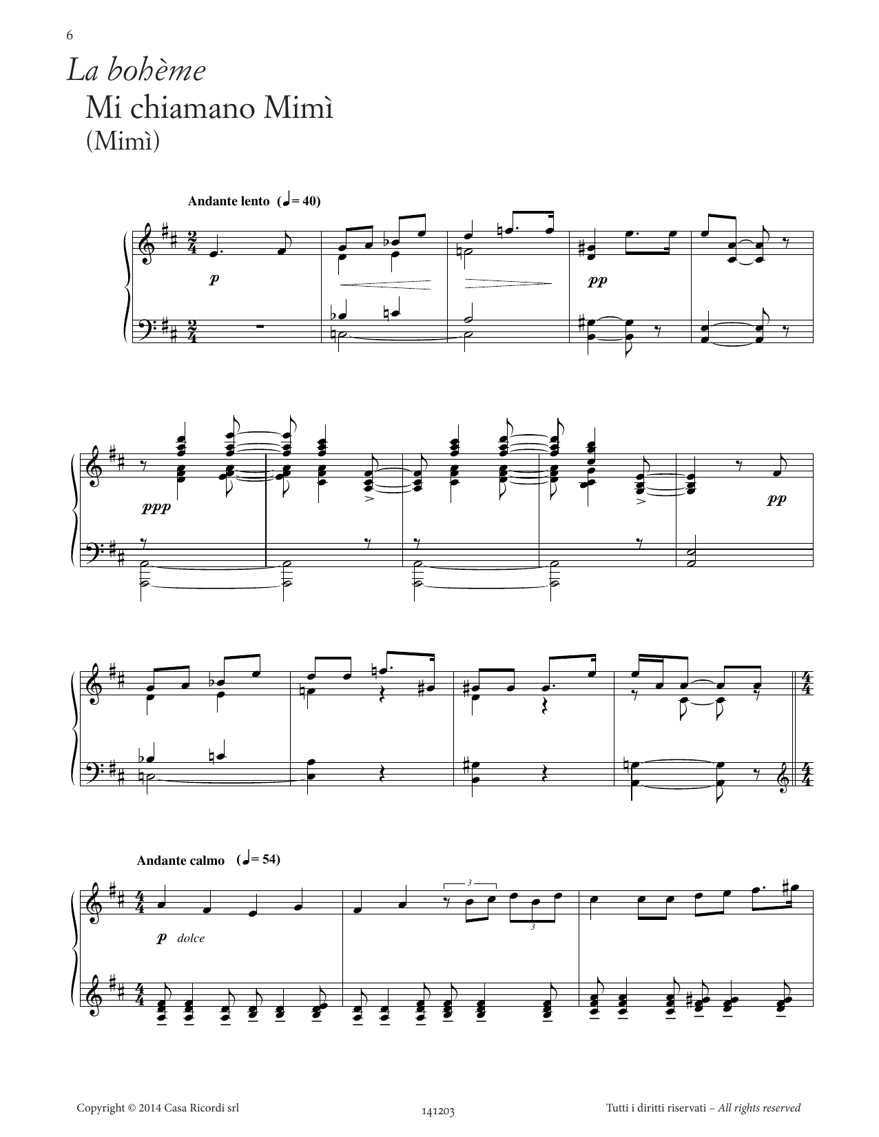 Giacomo Puccini Mi chiamano Mimì (from La Bohème) sheet music notes and chords arranged for Piano Solo