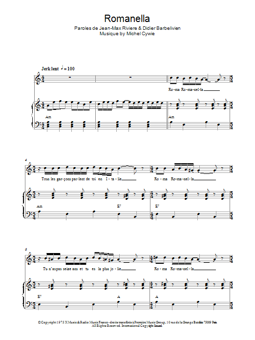 Gianni Nazzaro Romanella sheet music notes and chords arranged for Piano & Vocal