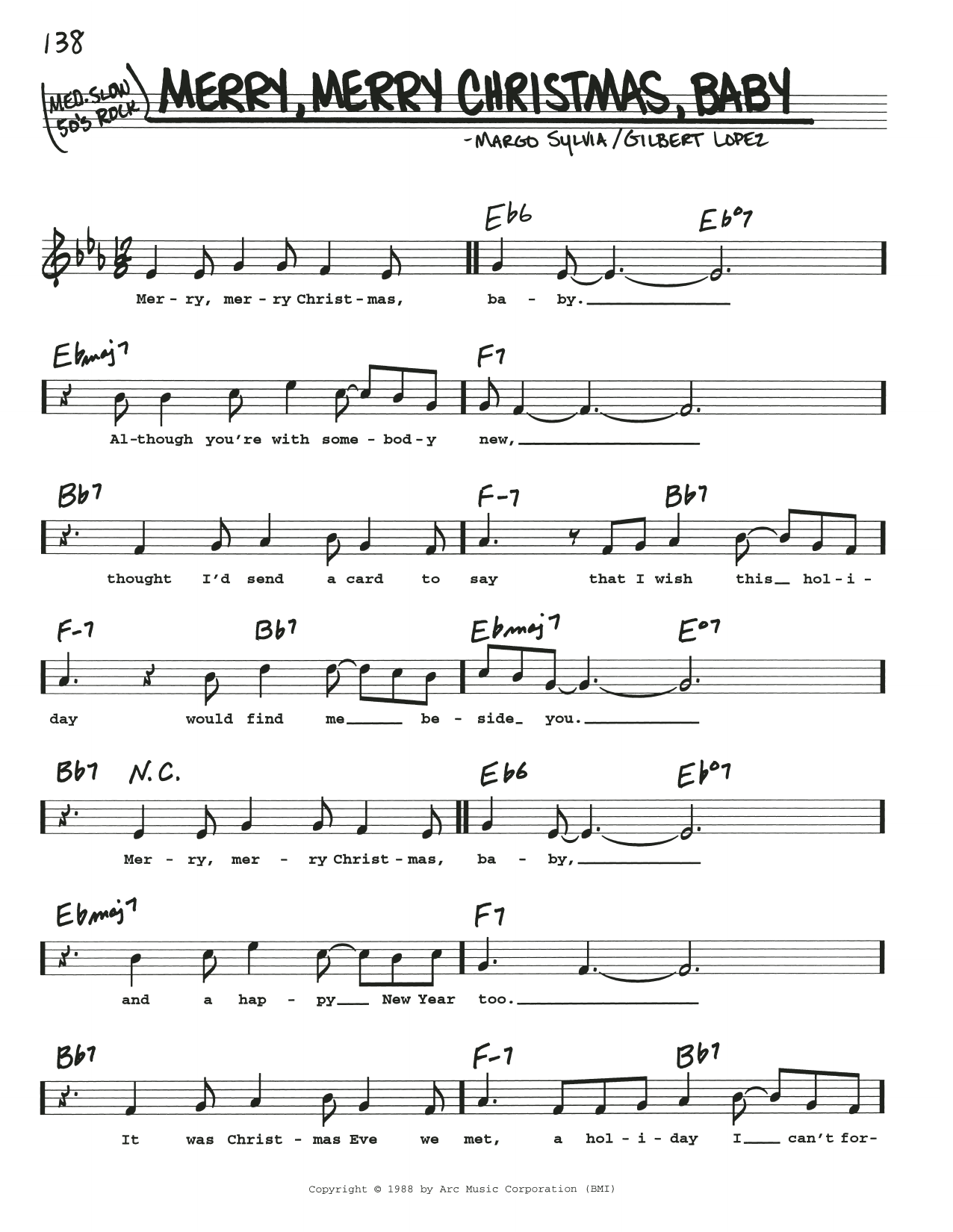 Gilbert Lopez Merry, Merry Christmas Baby sheet music notes and chords arranged for Real Book – Melody, Lyrics & Chords