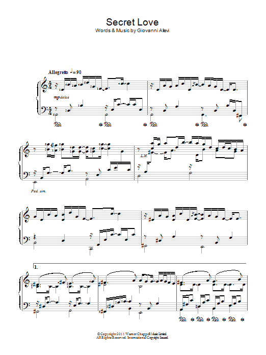 Giovanni Allevi Secret Love sheet music notes and chords arranged for Piano Solo