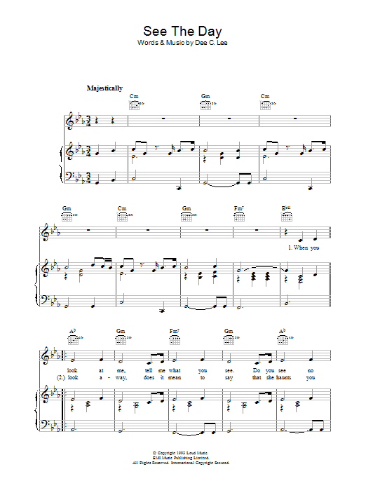 Girls Aloud See The Day sheet music notes and chords arranged for Piano, Vocal & Guitar Chords