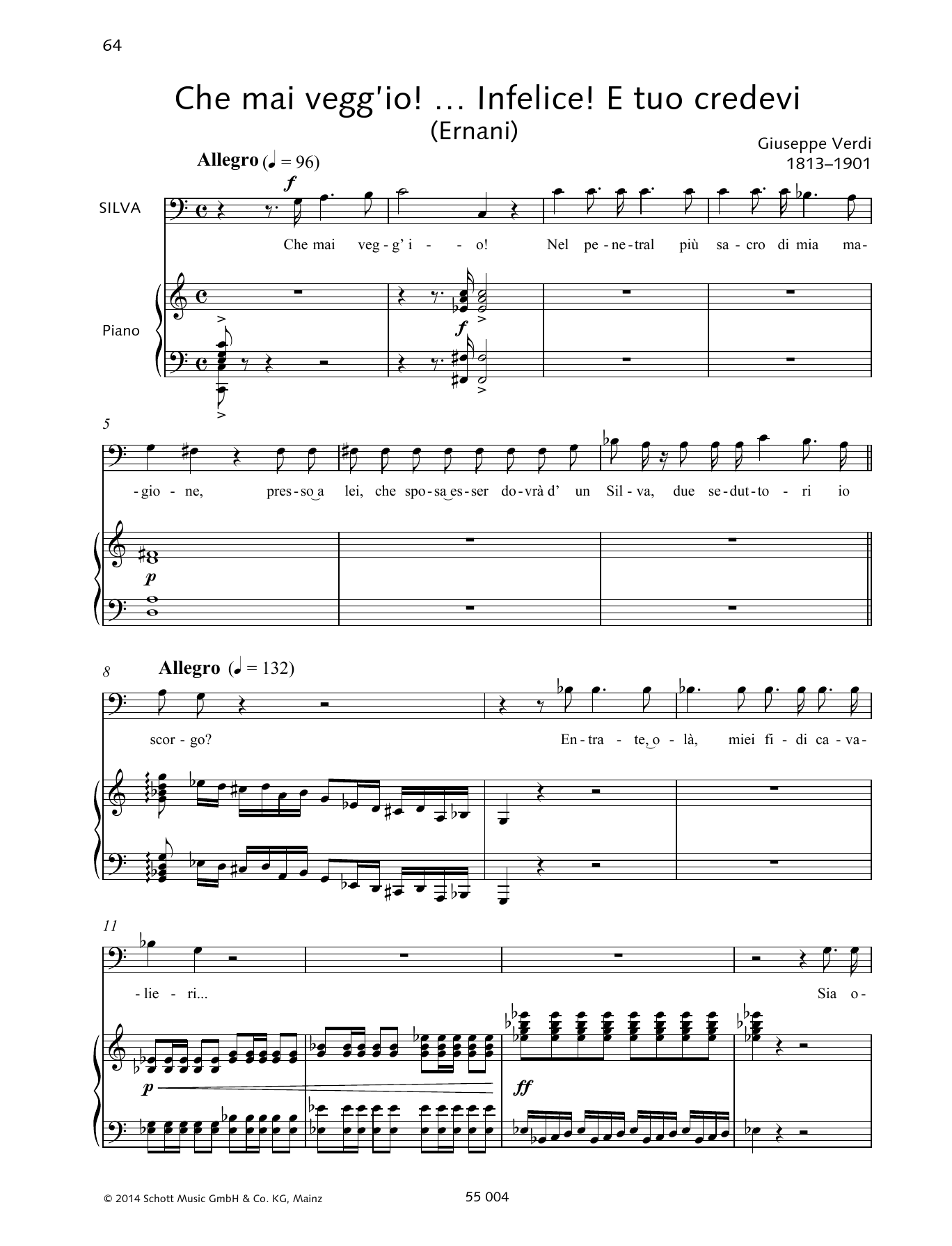 Giuseppe Verdi Che mai vegg'io!... Infelice! E tuo credevi sheet music notes and chords arranged for Piano & Vocal
