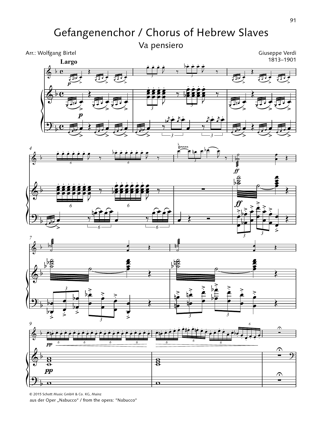Giuseppe Verdi Chorus of the Hebrew Slaves sheet music notes and chords arranged for String Solo