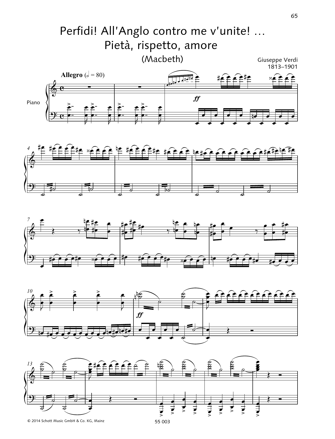 Giuseppe Verdi Perfidi! All'Anglo contro me v'unite!... Pietà, rispetto, amore sheet music notes and chords arranged for Piano & Vocal
