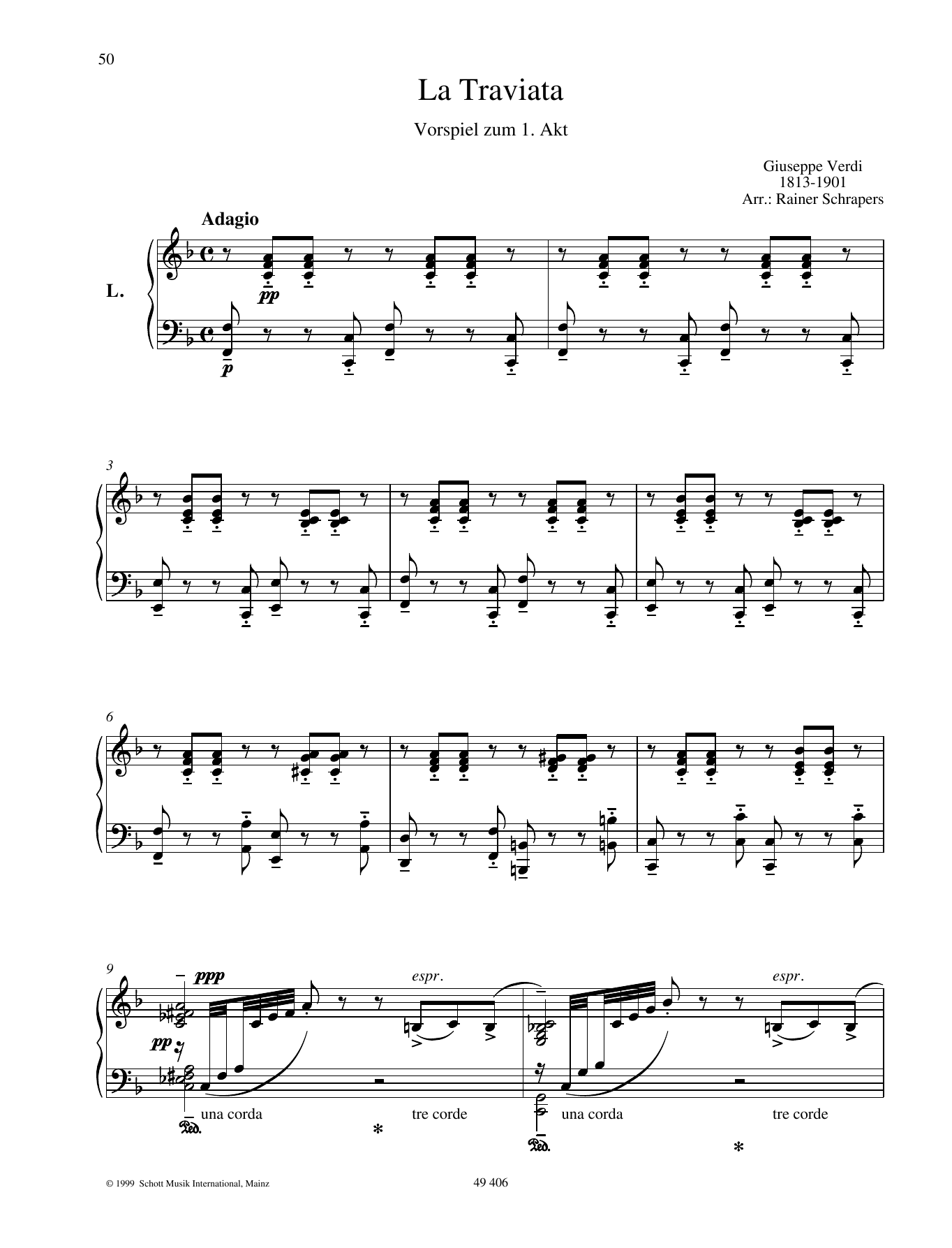 Giuseppe Verdi Prélude sheet music notes and chords arranged for Piano Duet