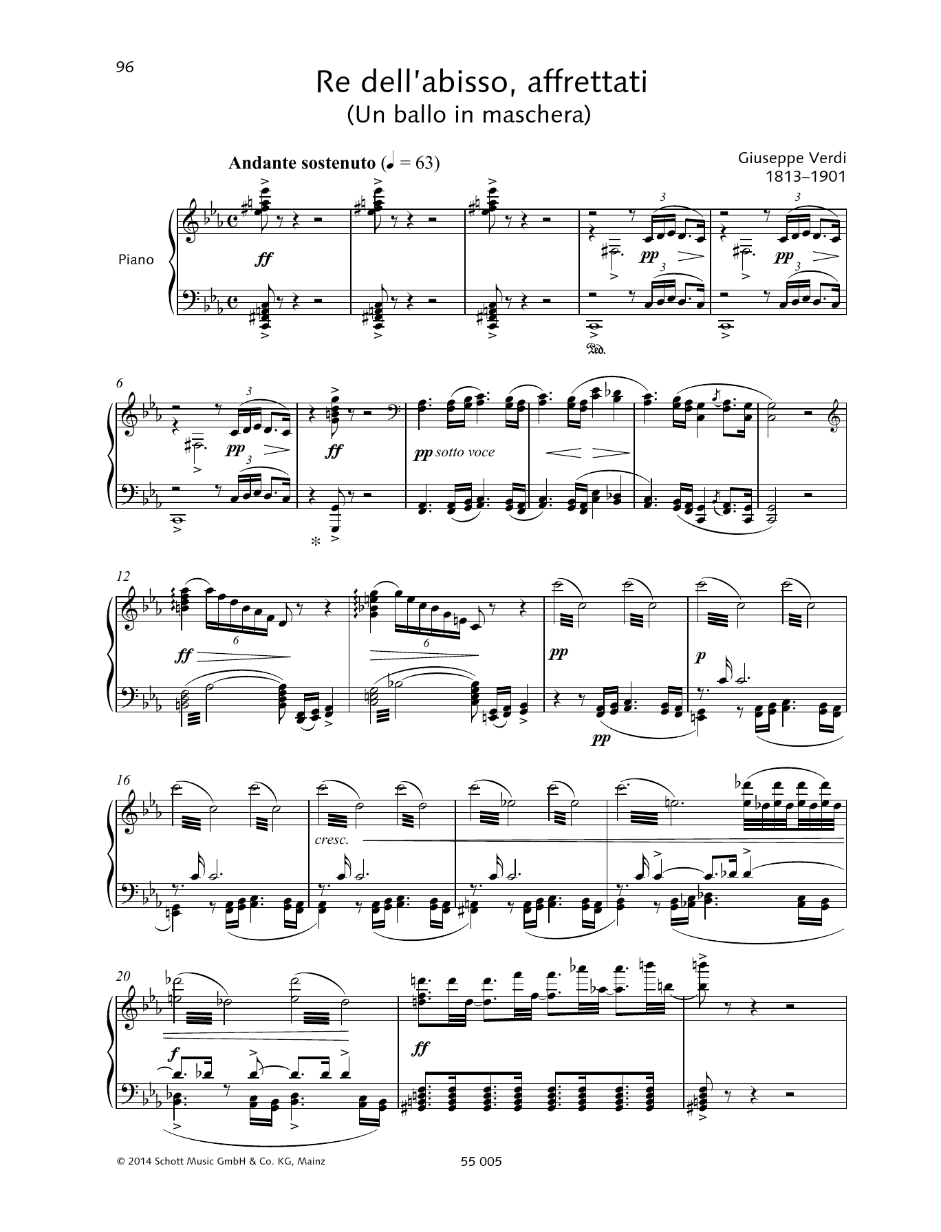 Giuseppe Verdi Re dell'abisso, affrettati sheet music notes and chords arranged for Piano & Vocal