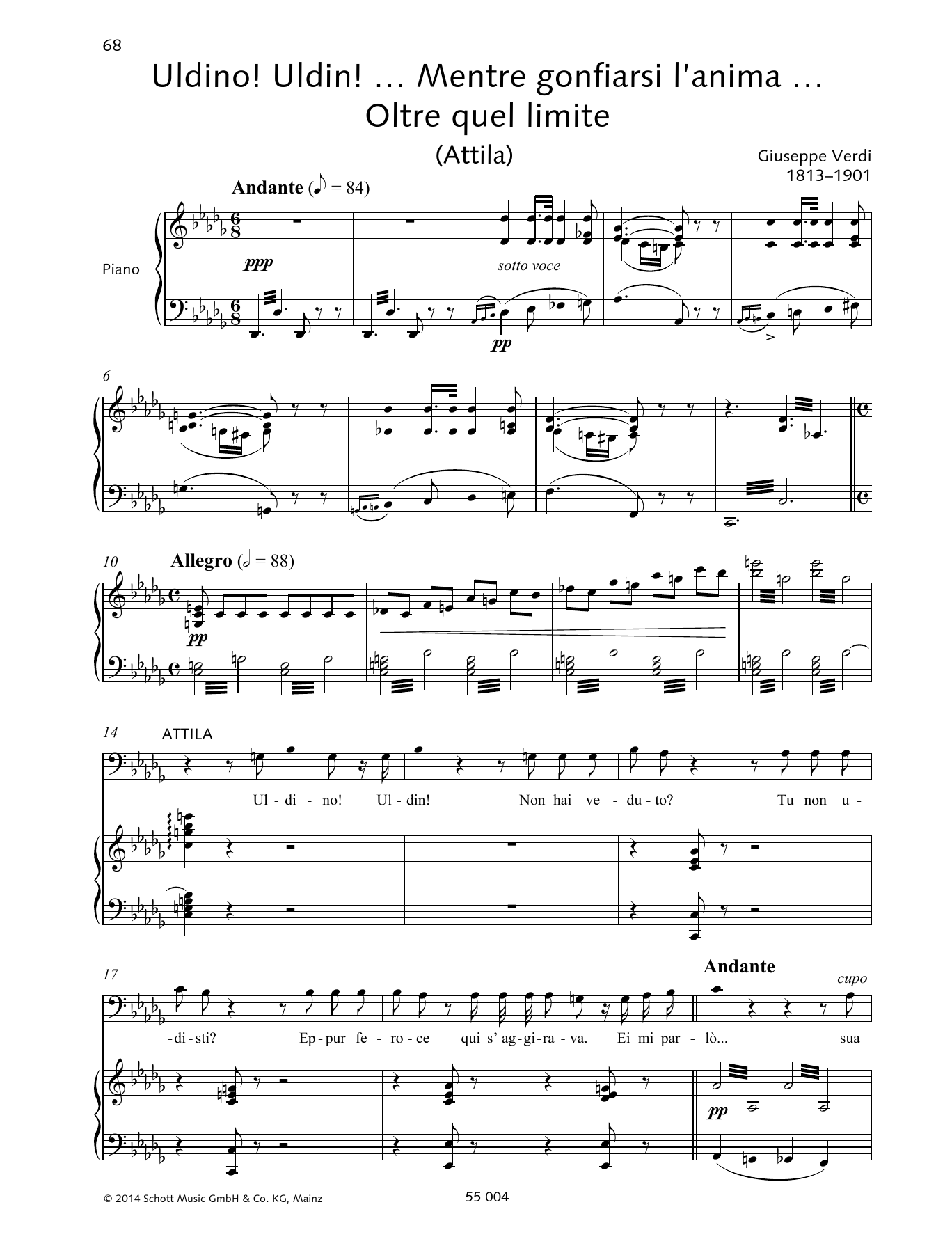 Giuseppe Verdi Uldino! Uldin!... Mentre gonfiarsi l'anima... Oltre quel limite sheet music notes and chords arranged for Piano & Vocal