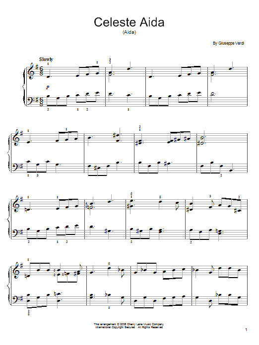 Giuseppe Verdi Celeste Aida sheet music notes and chords arranged for Lead Sheet / Fake Book