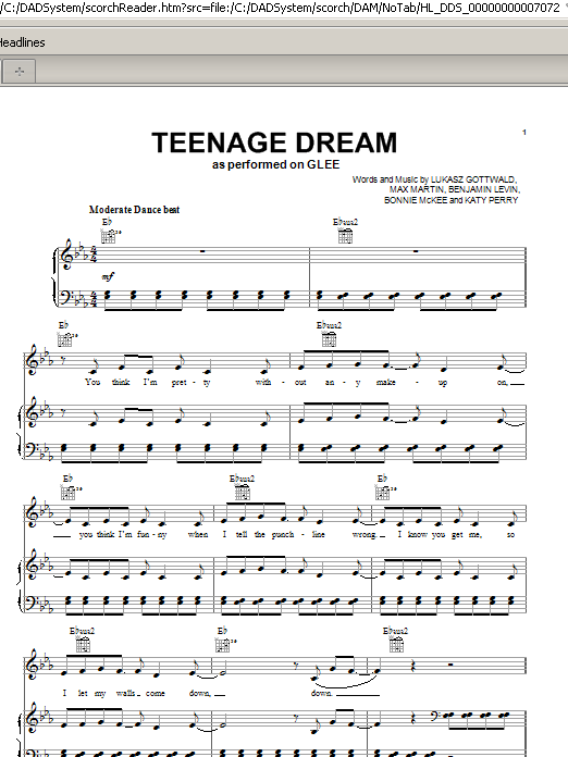 Glee Cast Teenage Dream sheet music notes and chords arranged for Pro Vocal