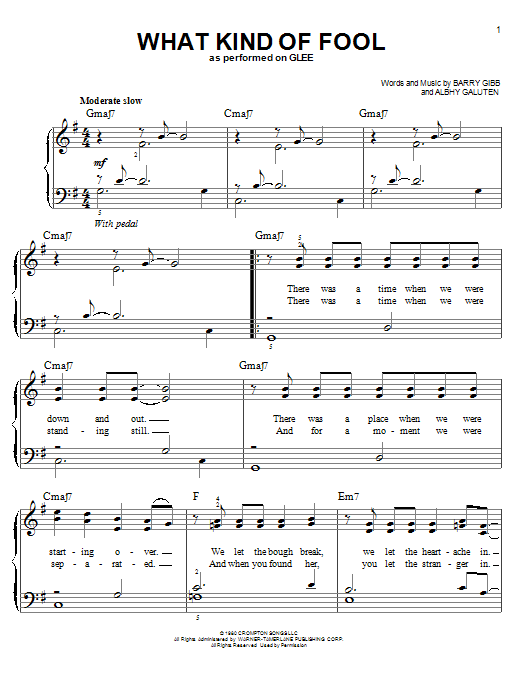 Glee Cast What Kind Of Fool sheet music notes and chords arranged for Piano, Vocal & Guitar Chords (Right-Hand Melody)