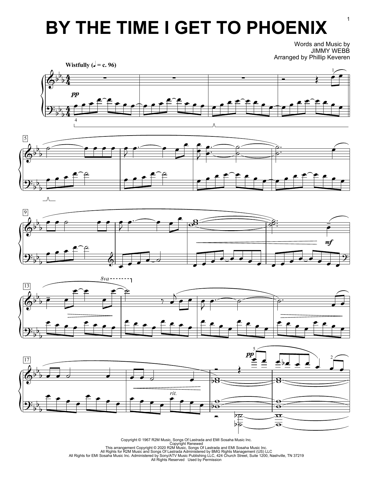 Glen Campbell By The Time I Get To Phoenix [Classical version] (arr. Phillip Keveren) sheet music notes and chords arranged for Piano Solo