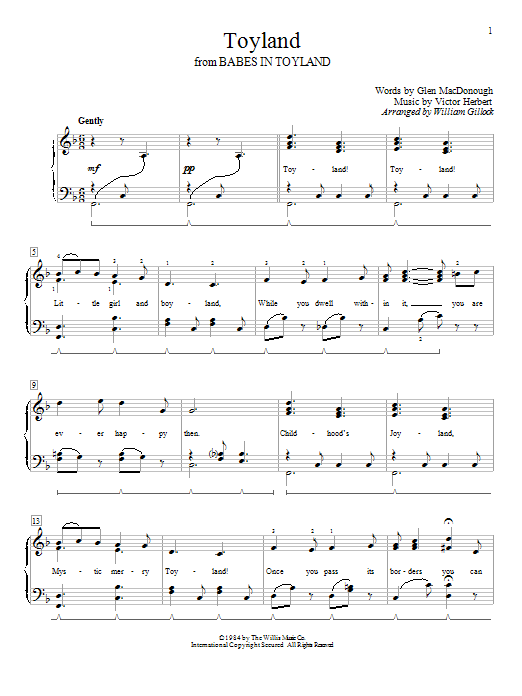 Glen MacDonough Toyland sheet music notes and chords arranged for Ocarina