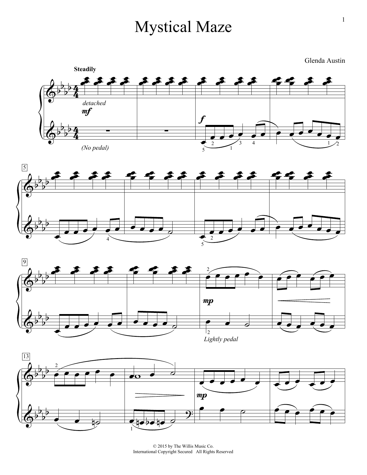 Glenda Austin Mystical Maze sheet music notes and chords arranged for Educational Piano