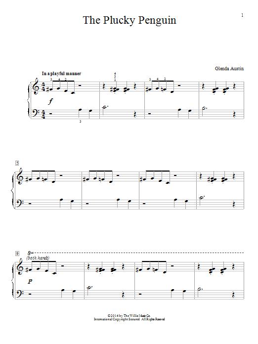 Glenda Austin The Plucky Penguin sheet music notes and chords arranged for Educational Piano