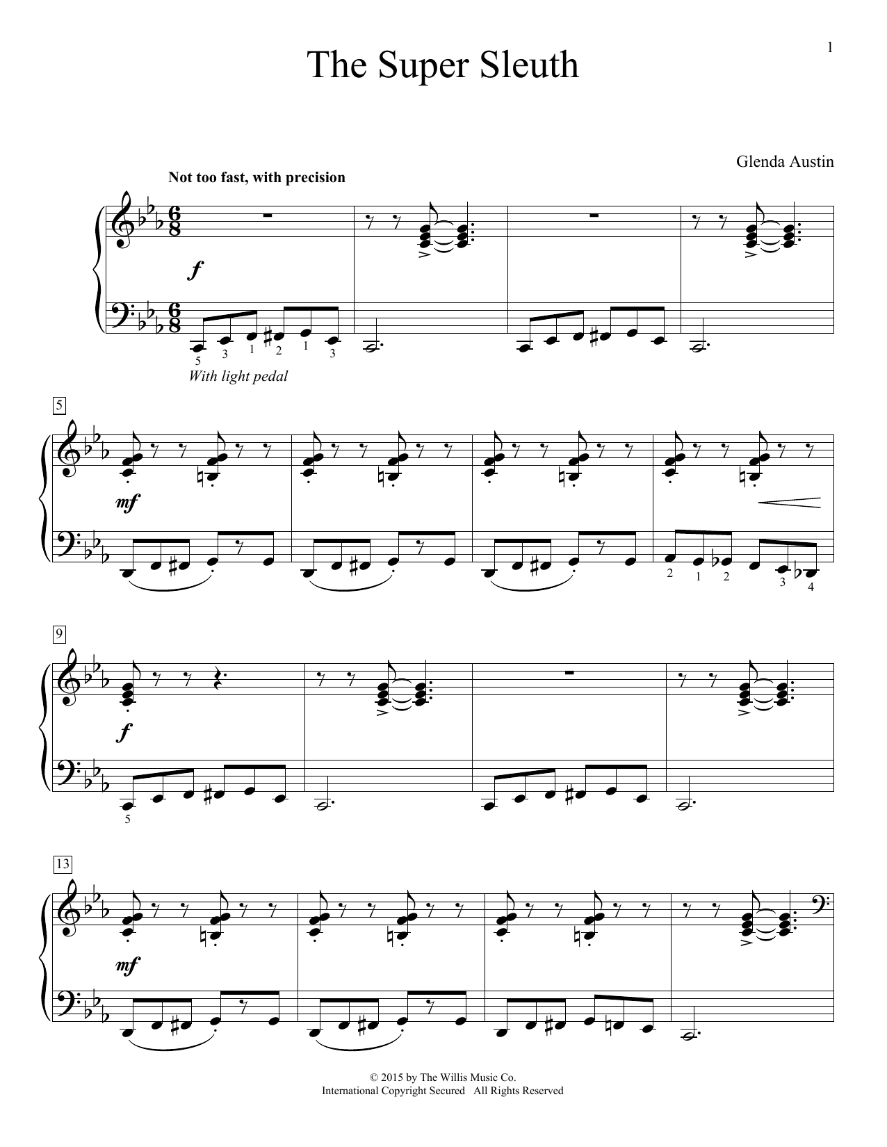 Glenda Austin The Super Sleuth sheet music notes and chords arranged for Educational Piano