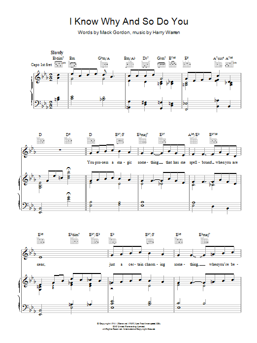 Glenn Miller I Know Why (And So Do You) sheet music notes and chords arranged for Piano, Vocal & Guitar Chords