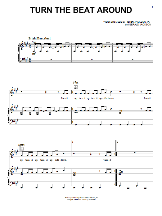 Gloria Estefan Turn The Beat Around sheet music notes and chords arranged for Pro Vocal