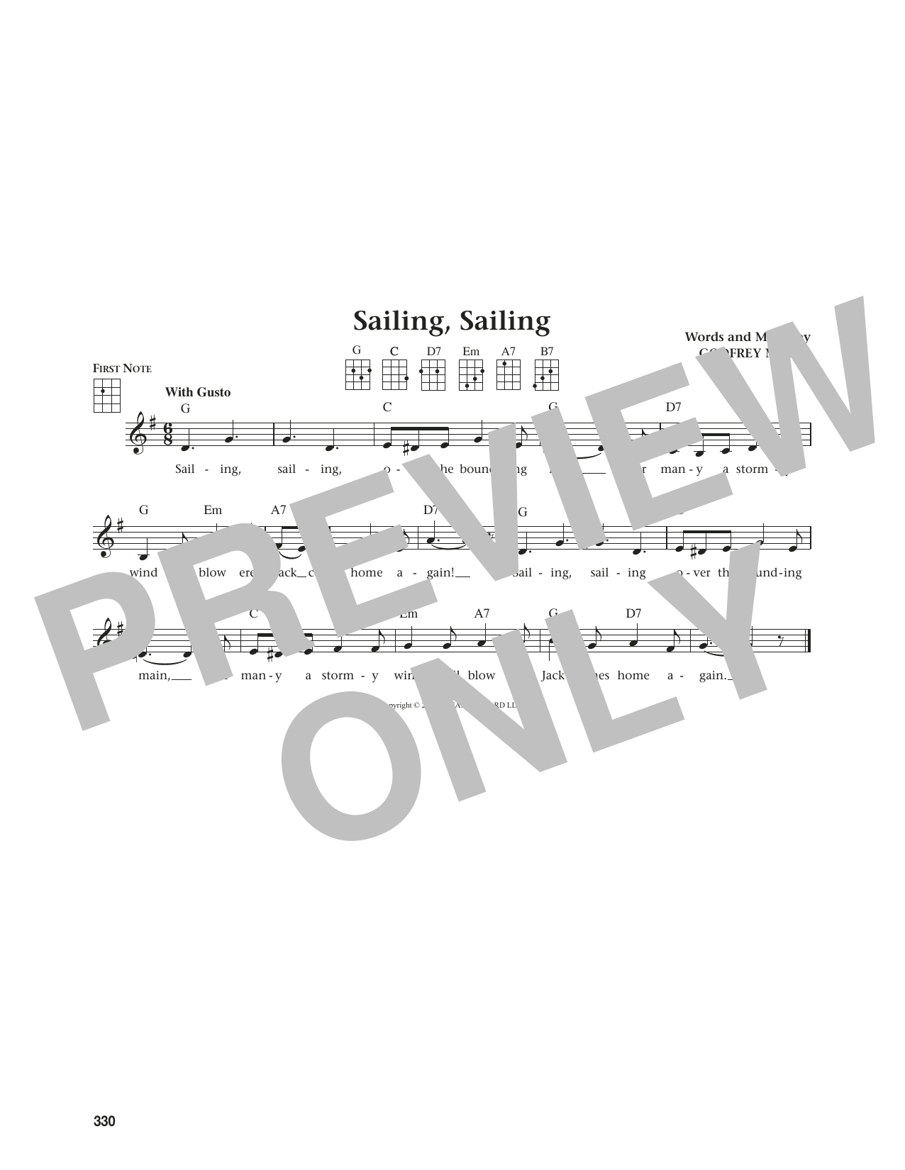 Godfrey Marks Sailing, Sailing (from The Daily Ukulele) (arr. Jim Beloff) sheet music notes and chords arranged for Ukulele