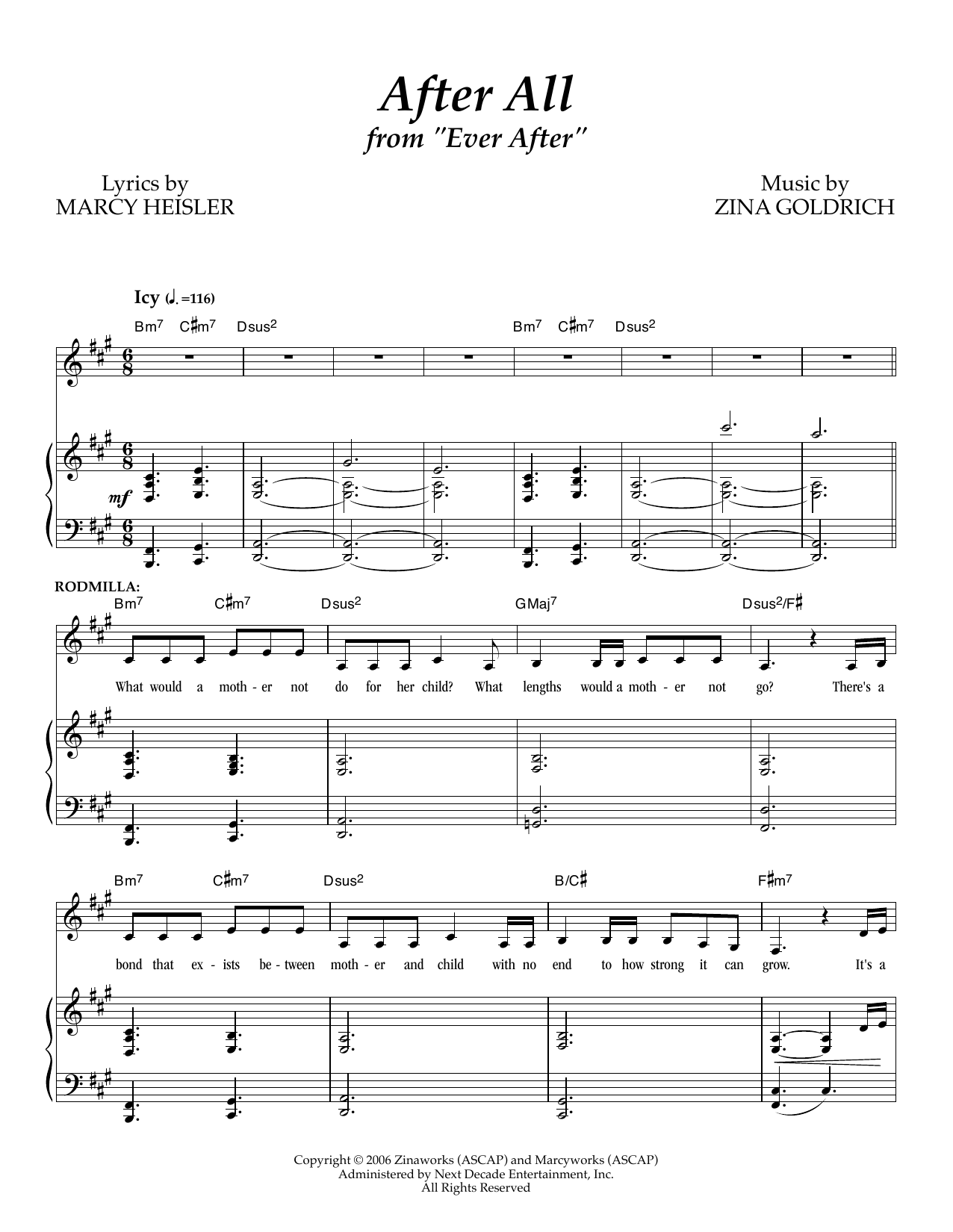 Goldrich & Heisler After All sheet music notes and chords arranged for Piano & Vocal