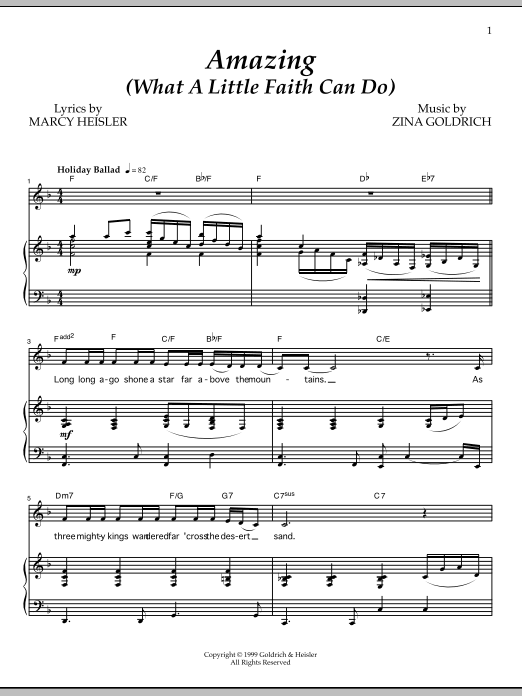 Goldrich & Heisler Amazing (What A Little Faith Can Do) sheet music notes and chords arranged for Piano & Vocal